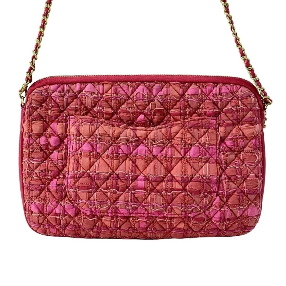 CHANEL Girl Chanel Pink Tweeds Lambskin Shoulder Bag gold hardware - Picture 2 of 16